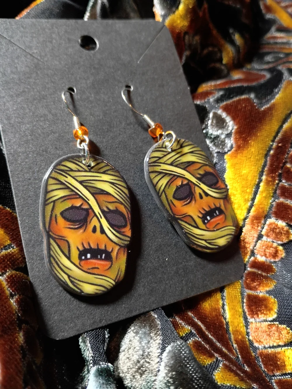 Mummy Ben Cooper Mask Monster Squad Halloween Earrings 60s Vintage Horror Retro